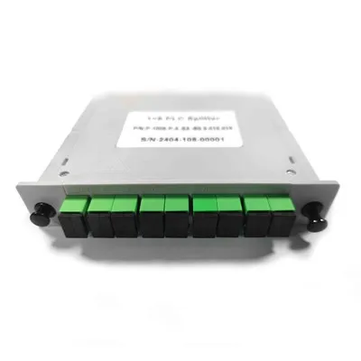 Vložení kazetové karty s optickými vlákny 1X8 Box Sc APC Modul FTTH PLC Splitter
